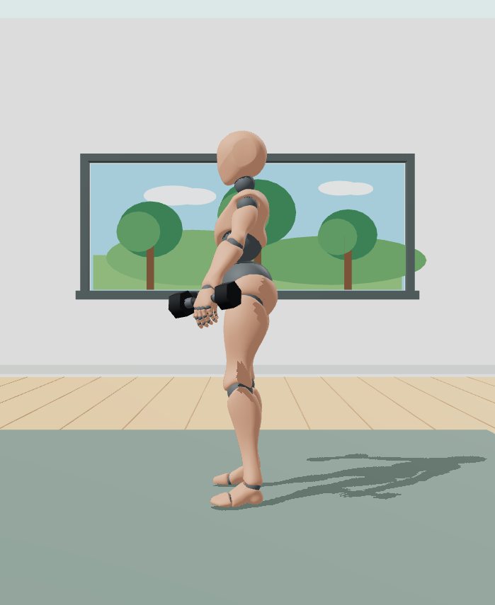 Rest position preview for Dumbbell front raise