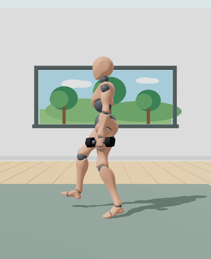 Rest position preview for Dumbbell walking lunge