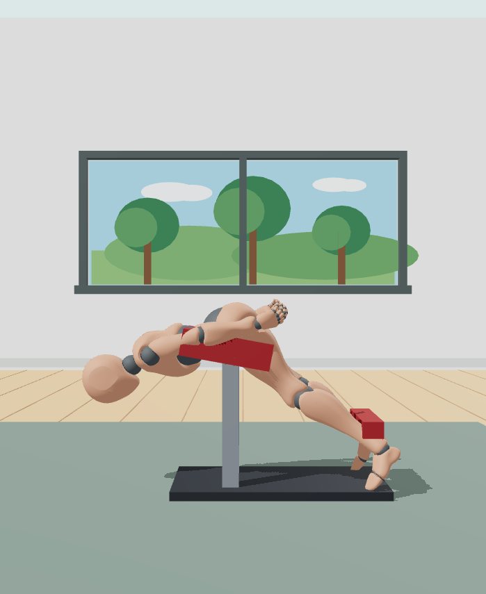 Rest position preview for Roman-chair back extension